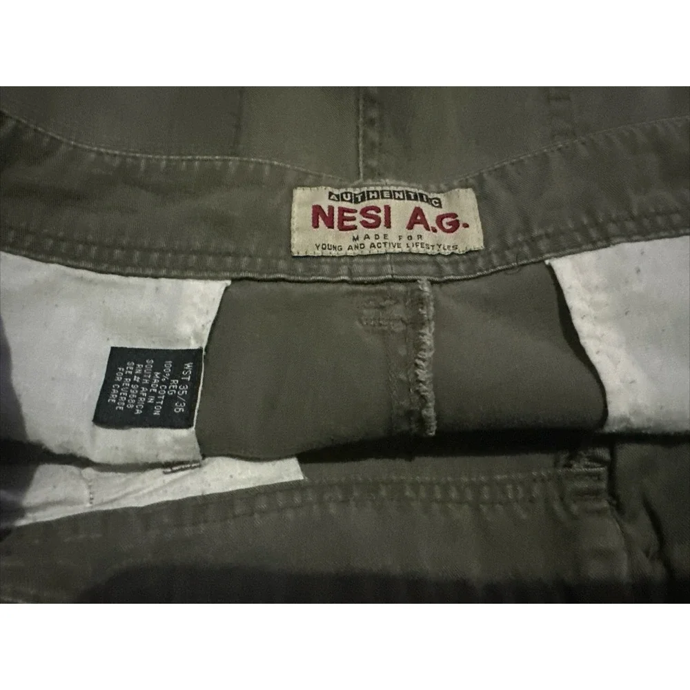 Authentic Nesi A.G. Active Lifestyle Cargo Pants/Shorts Mens Size 35/36 Baggy